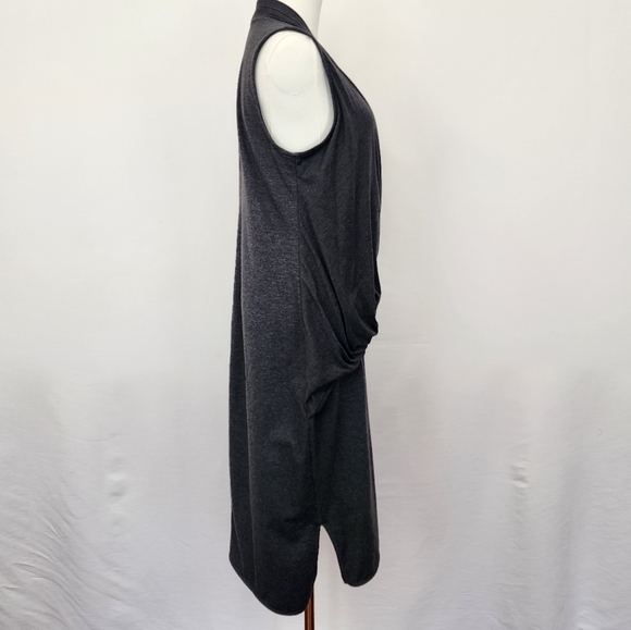 Athleta Duel Drape Dress Medium Charcoal Gray - Picture 3 of 9